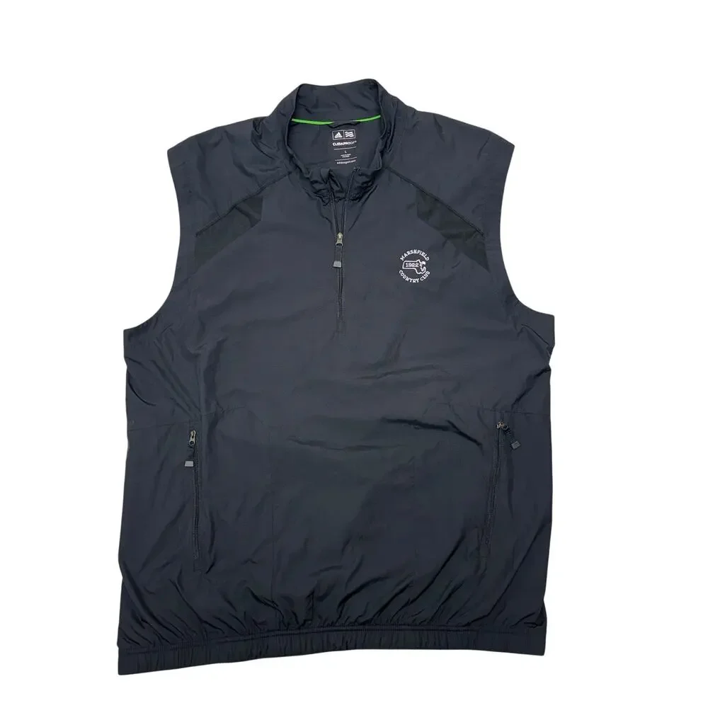 Marshfield Country Club Adidas Golf Vest Large Black Climaproof Windbreaker